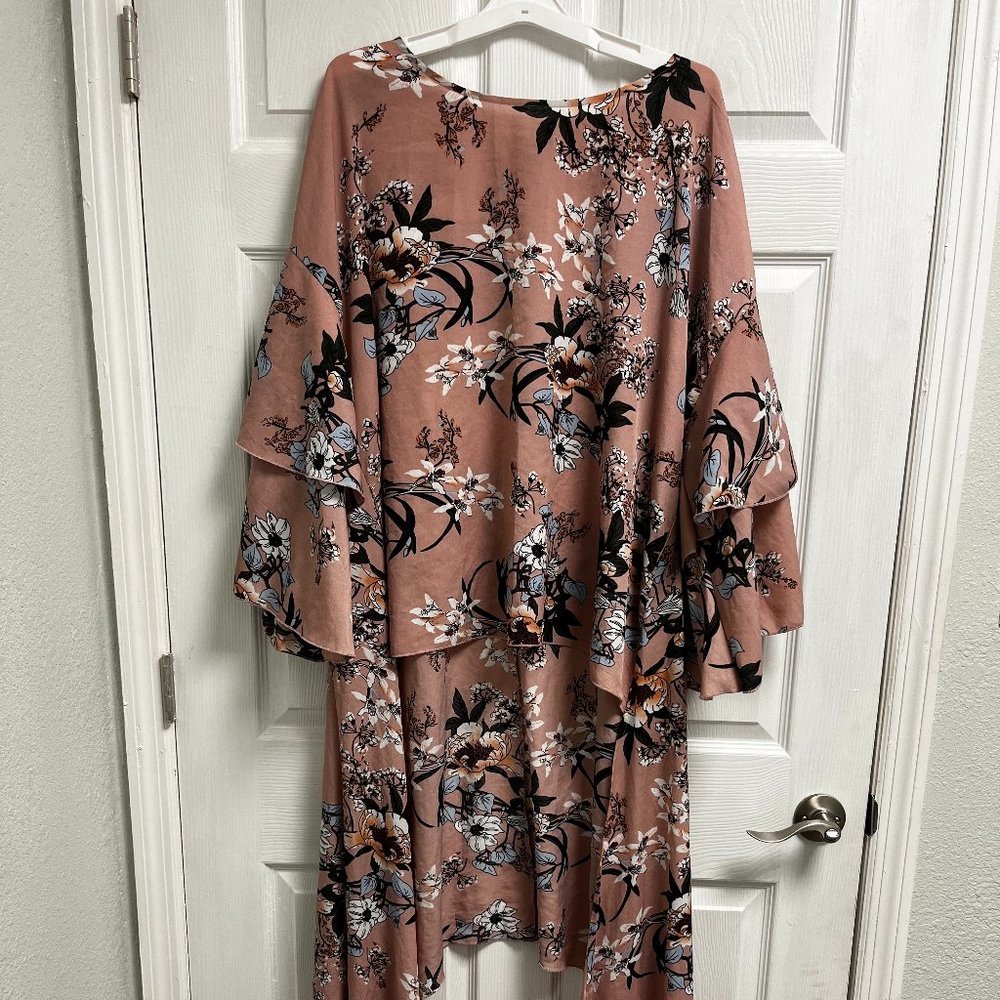 Flower High Low Longline Blouse